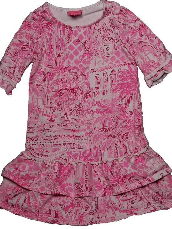 Lilly Pulitzer Other - Lilly Pulitzer Kailyn Dress Girls Medium 6-7 Pink Blossom Palm Beach Paradise